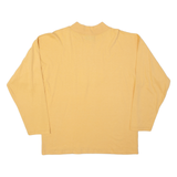 GINGER PARIS Mens T-Shirt Orange Long Sleeve Button Neck L