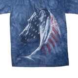THE MOUNTAIN Horse Mens T-Shirt Blue USA S