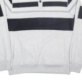 CHAPS Mens Sweatshirt Grey Button Neck L