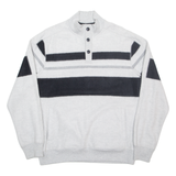 CHAPS Mens Sweatshirt Grey Button Neck L