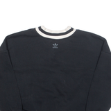 ADIDAS Womens Sweatshirt Black V-Neck UK 6