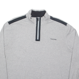 CALVIN KLEIN Mens Sweatshirt Grey 1/4 Zip L