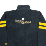 NFL Pittsburgh Steelers Mens Jumper Black 1/4 Zip Tight Knit L