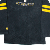 NFL Pittsburgh Steelers Mens Jumper Black 1/4 Zip Tight Knit L