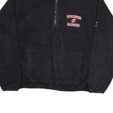 CHAMPION Wisconsin Badgers Mens Jumper Black 1/4 Zip Tight Knit L
