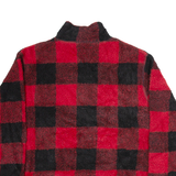 WRANGLER Mens Patterned Jumper Red Check 1/4 Zip Tight Knit L