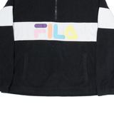 FILA Womens Fleece Black 1/4 Zip Tight Knit 2XL