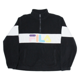 FILA Womens Fleece Black 1/4 Zip Tight Knit 2XL