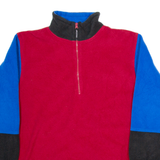 CHEETAH Mens Patterned Fleece Red Colourblock Tight Knit M