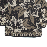 CLASSIC ELEMENTS Womens Patterned Jumper Beige Floral Tight Knit M