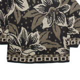 CLASSIC ELEMENTS Womens Patterned Jumper Beige Floral Tight Knit M