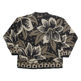 CLASSIC ELEMENTS Womens Patterned Jumper Beige Floral Tight Knit M