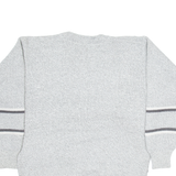 HAODELI Mens Patterned Jumper Grey Striped V-Neck Tight Knit L