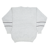 HAODELI Mens Patterned Jumper Grey Striped V-Neck Tight Knit L