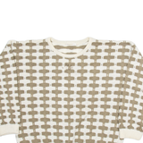 ESPRIT Womens Patterned Jumper Beige Geometric Tight Knit L