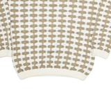 ESPRIT Womens Patterned Jumper Beige Geometric Tight Knit L
