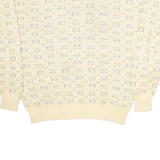 PETERBOROUGH ROW Womens Patterned Jumper Beige Geometric Tight Knit L