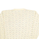 PETERBOROUGH ROW Womens Patterned Jumper Beige Geometric Tight Knit L