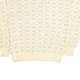 PETERBOROUGH ROW Womens Patterned Jumper Beige Geometric Tight Knit L