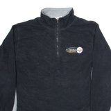 NFL Pittsburgh Steelers Mens Fleece Black 1/4 Zip Tight Knit L