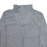 BOSS Mens Patterned Fleece Grey 1/4 Zip Tight Knit L