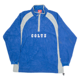 NFL Colts Mens Fleece Blue 1/2 Zip Tight Knit L