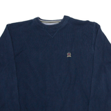 TOMMY HILFIGER Mens Jumper Blue Tight Knit L