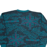 CONTE OF FLORENCE Womens Patterned Jumper Green Crazy Pattern Tight Knit Wool L