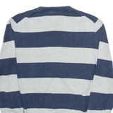 TOMMY HILFIGER Mens Patterned Jumper Grey Striped Tight Knit S