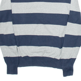 TOMMY HILFIGER Mens Patterned Jumper Grey Striped Tight Knit S