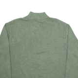CHAPS Mens Jumper Green 1/4 Zip Tight Knit XL