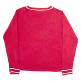 TOMMY HILFIGER Mens Jumper Red V-Neck Tight Knit L