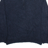 CALVIN KLEIN JEANS Mens Jumper Blue 1/4 Zip Tight Knit XL