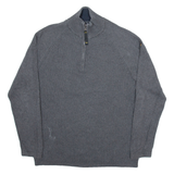 NAUTICA Mens Jumper Grey 1/4 Zip Tight Knit L