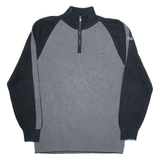 NAUTICA Mens Jumper Grey 1/4 Zip Tight Knit XL