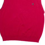CHAPS Mens Jumper Red V-Neck Tight Knit Sleeveless XL