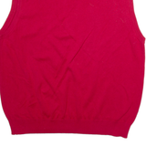 CHAPS Mens Jumper Red V-Neck Tight Knit Sleeveless XL