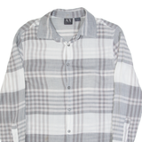 ARMANI EXCHANGE Mens Shirt Grey Check Long Sleeve S