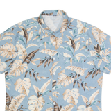 Mens Hawaiian Shirt Blue Floral XL
