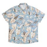 Mens Hawaiian Shirt Blue Floral XL