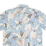 Mens Hawaiian Shirt Blue Floral XL