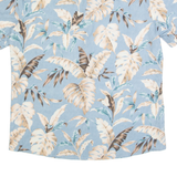 Mens Hawaiian Shirt Blue Floral XL