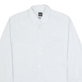 HUGO BOSS Mens Shirt White Spotted Long Sleeve L