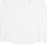 HILFIGER DENIM Slim Fit Mens Plain Shirt White Long Sleeve S