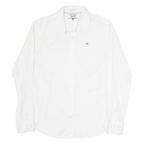 HILFIGER DENIM Slim Fit Mens Plain Shirt White Long Sleeve S