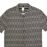 RIVER ISLAND Mens Shirt Black Crazy Pattern M