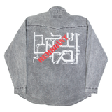 VIZENZIO Mens Denim Shirt Grey 90s Long Sleeve XL