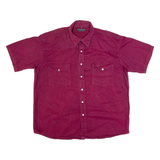 PRIORITY Mens Plain Shirt Maroon 90s XL