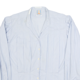 KUNZEL Womens Shirt Blue Striped Long Sleeve M