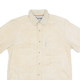 COLUMBIA Mens Hawaiian Shirt Beige Floral M